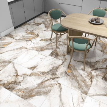 Show details for Visage Gold Polished Tile 60x60 cm Visage Gold Polished Porcelain Tile, 60x60 cm. Golden glossy finish