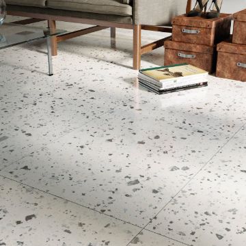 Show details for Venice White Matt Terrazzo Tile 60x60 cm White Terrazzo Tiles