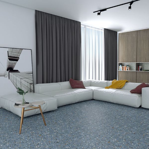 Picture of Gobi Blue Matt Terrazzo Effect Tile 60x120 cm