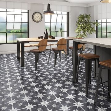 Show details for Orient Black Patterned Floor Tiles 45x45 cm Picture of Orient Black Patterned Floor Tiles 45x45 cm