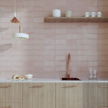 Show details for Zurbaran Pink Polished Metro Tile 12x24 cm Picture of Zurbaran Pink Polished Metro Tile 12x24 cm