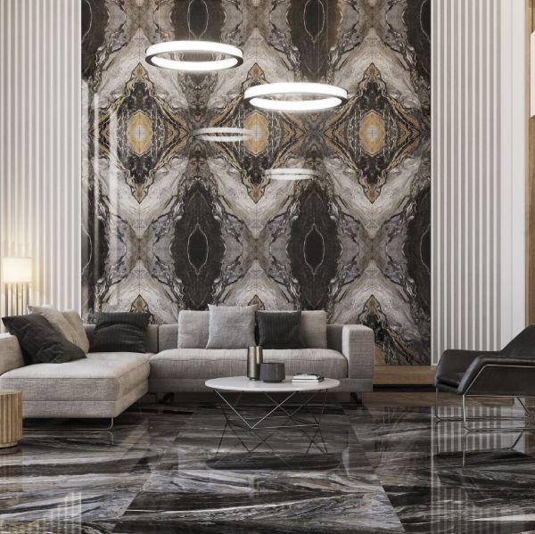 Picture of Orebro Black Polished Bookmatch (B) 60x120 cm